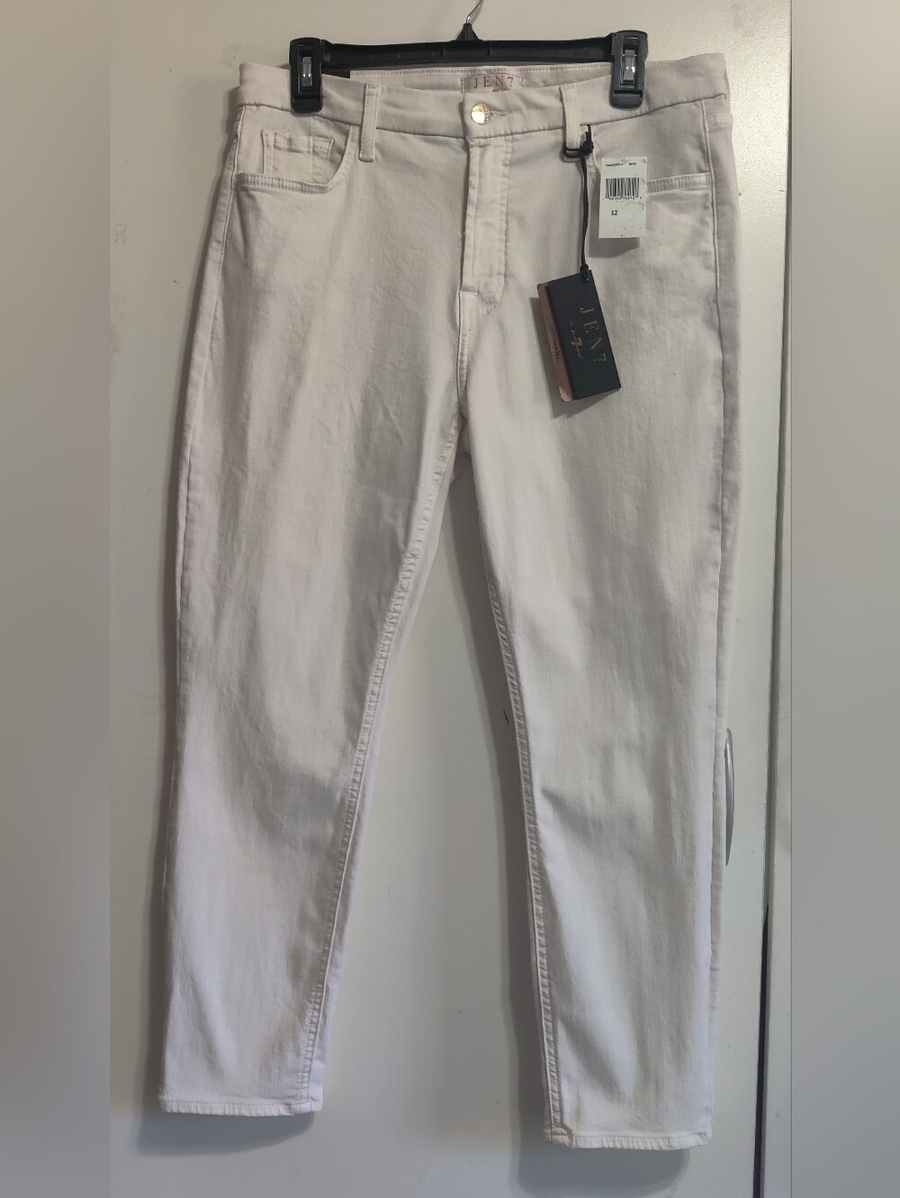 JEN7 Subtle Beige Cropped Skinny Jeans Women's